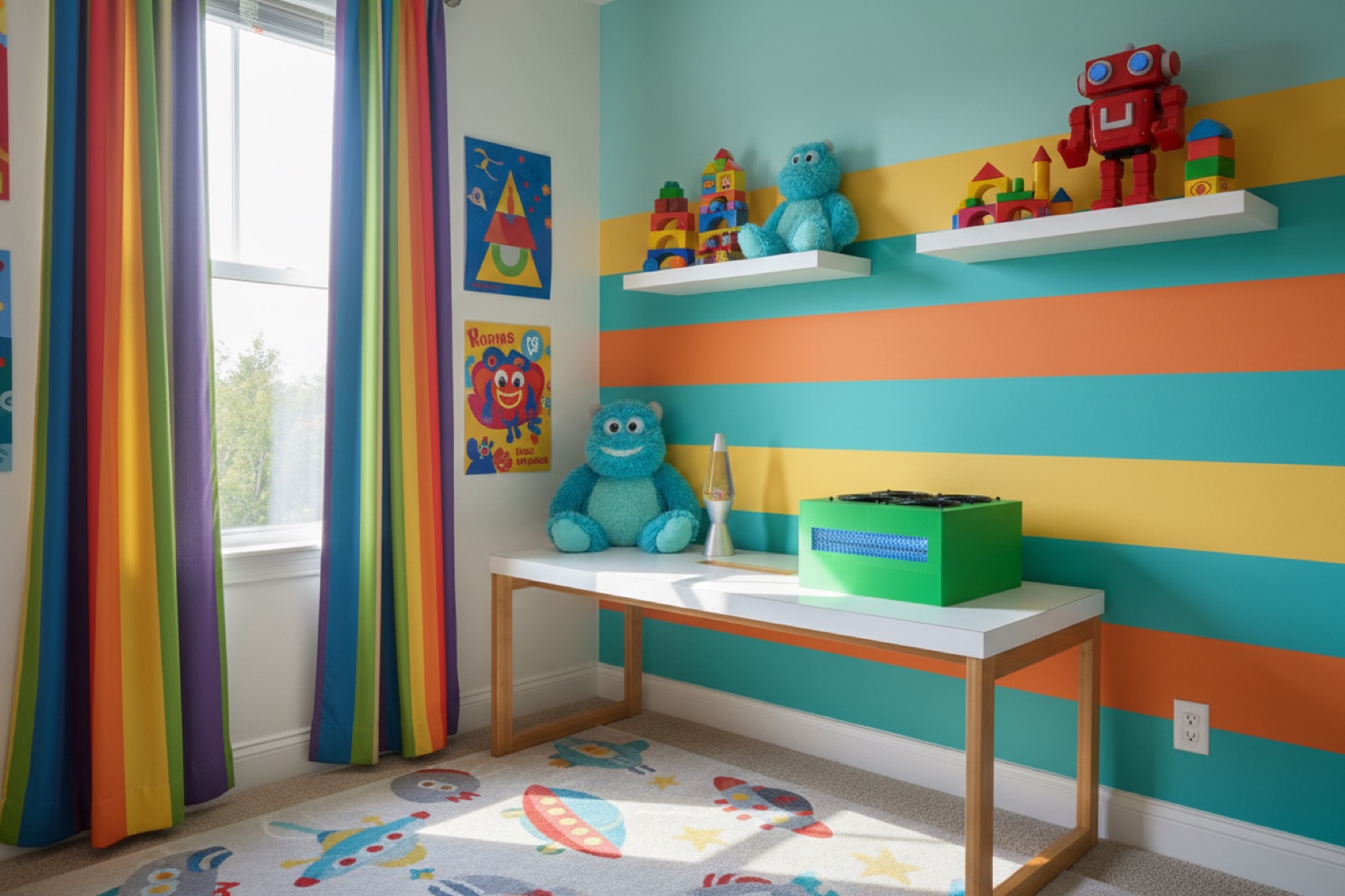 StealthMiner mining heater in a colorful kids room